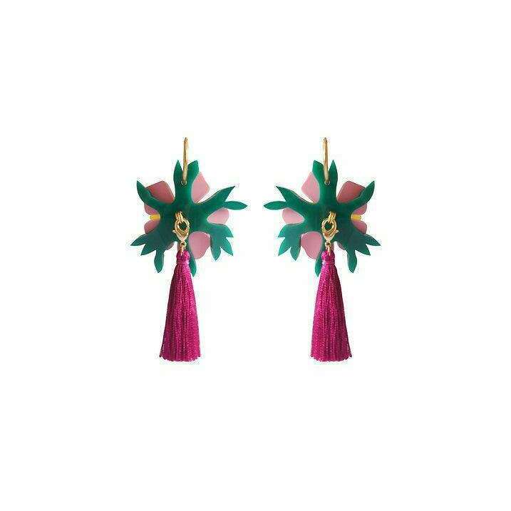 Pink Tropical Flower Earrings by Laliblue - Quirks!