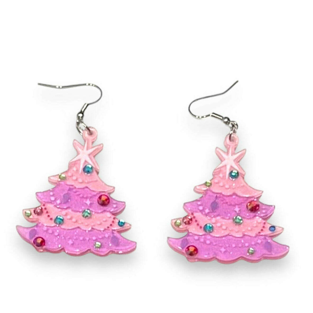 Pinkmas tree earrings by Miss Fluff x Lipstick & Chrome – view 3