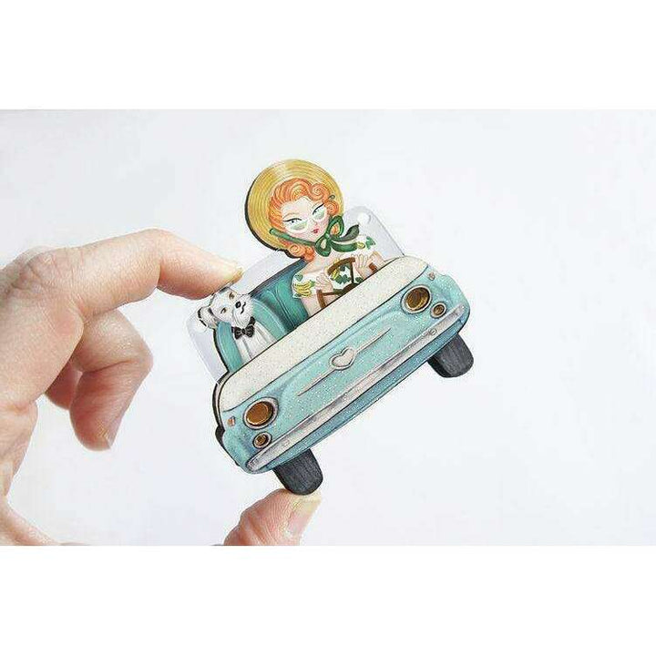 Pinup Car Ride Convertible Brooch & Necklace by Laliblue - Quirks!
