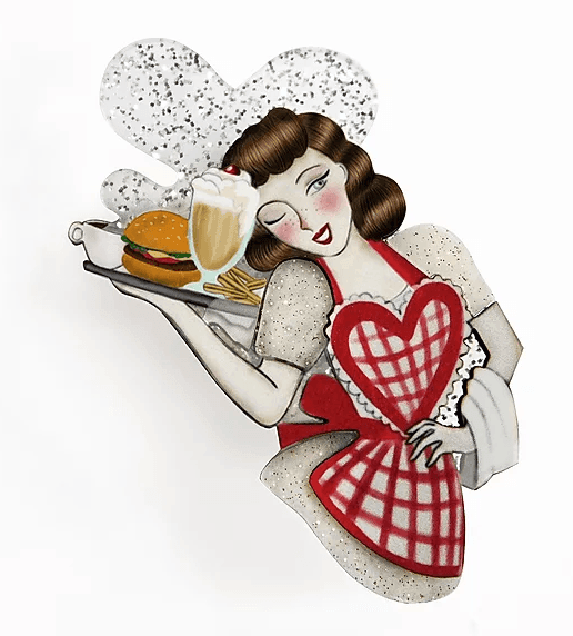PinUp Waitress Brooch by Laliblue - Quirks!