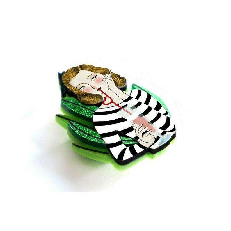 PinUp with Milkshake Brooch by Laliblue - Quirks!
