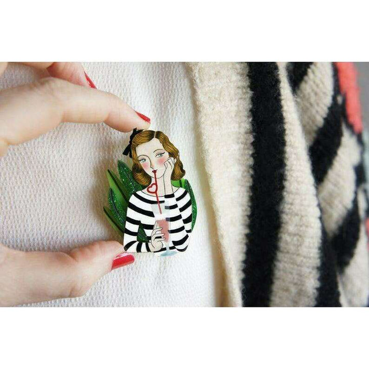 PinUp with Milkshake Brooch by Laliblue - Quirks!