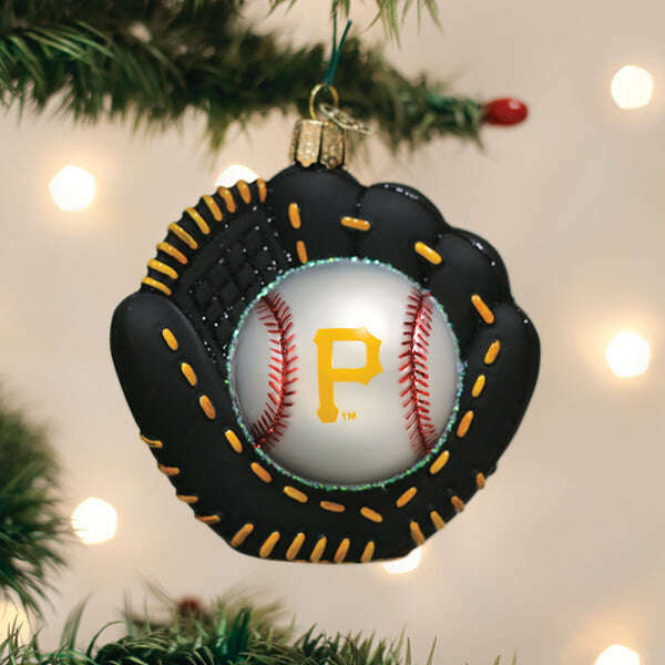 Old World Christmas Pirates Baseball Mitt Blown Glass Ornament