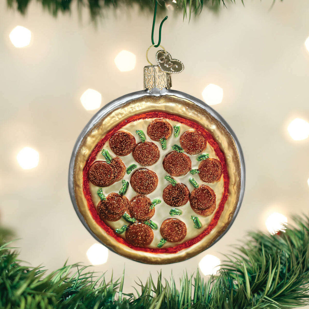 Old World Christmas Pizza Pie Blown Glass Ornament