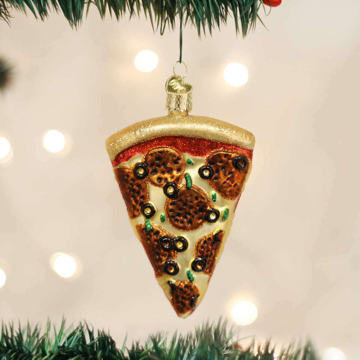 Old World Christmas Pizza Slice Blown Glass Ornament
