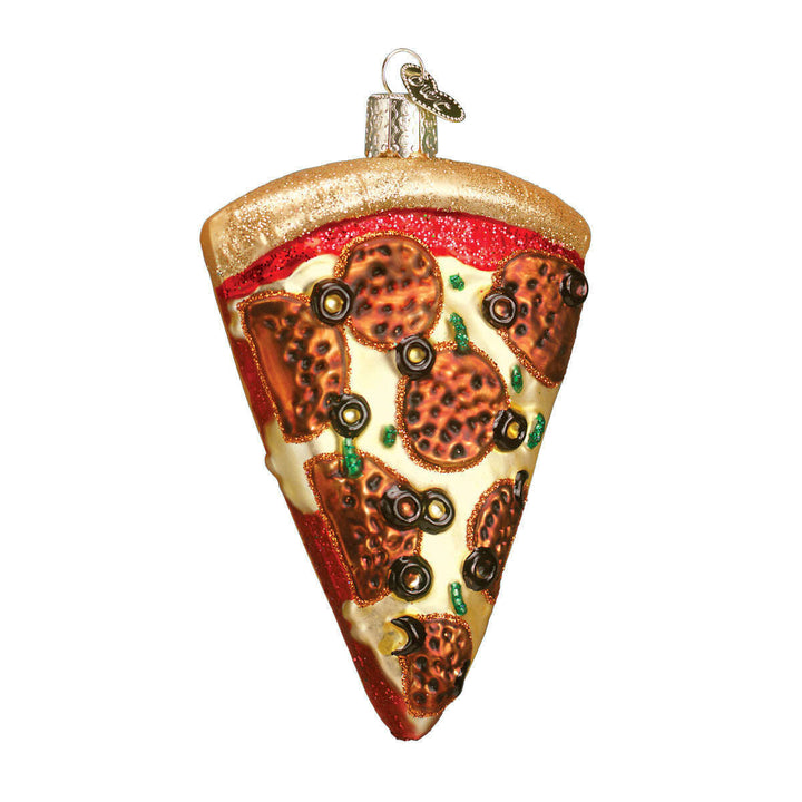 Old World Christmas Pizza Slice Blown Glass Ornament