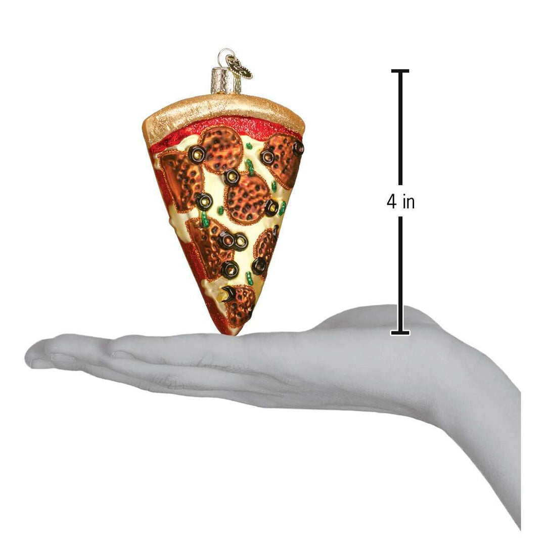 Old World Christmas Pizza Slice Blown Glass Ornament