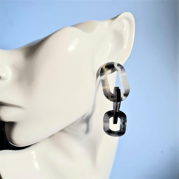 Plaid Chunky Link Earrings by Cherryloco Jewellery 4