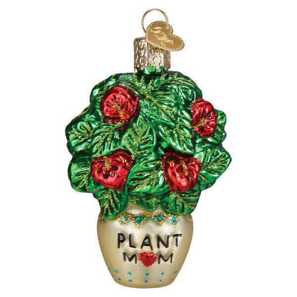Old World Christmas Plant Mom Blown Glass Ornament
