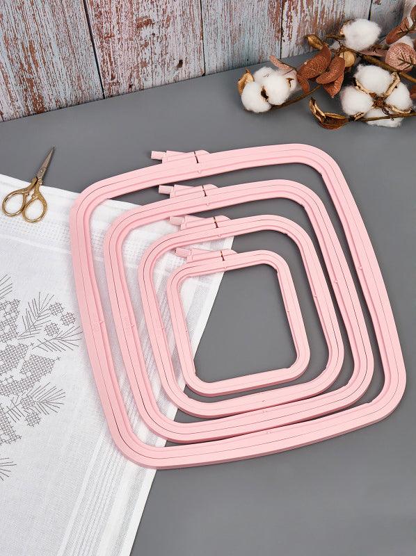 Plastic Square Hoop Nurge 170-12 Pastel Pink