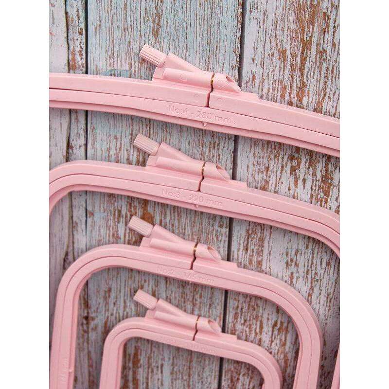Plastic Square Hoop Nurge 170-12 Pastel Pink