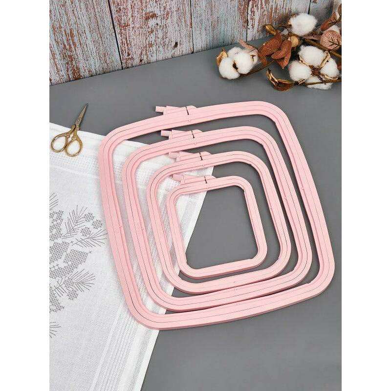 Plastic Square Hoop Nurge 170-12 Pastel Pink