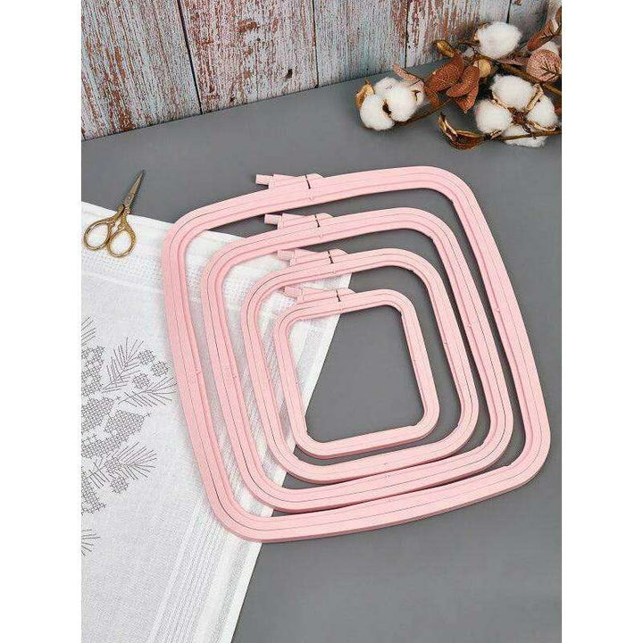 Plastic Square Hoop Nurge 170-14 Pastel Pink