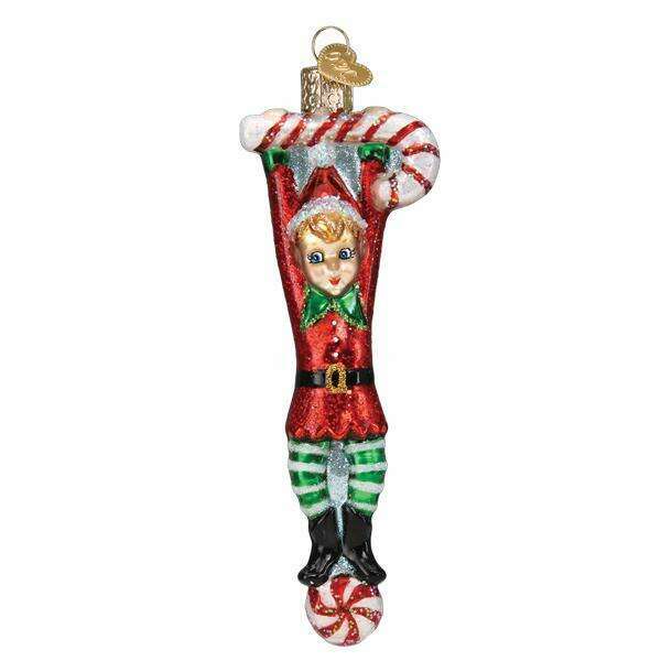 Old World Christmas Playful Elf Blown Glass Ornament