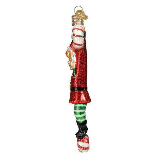 Old World Christmas Playful Elf Blown Glass Ornament