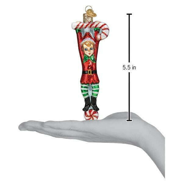 Old World Christmas Playful Elf Blown Glass Ornament