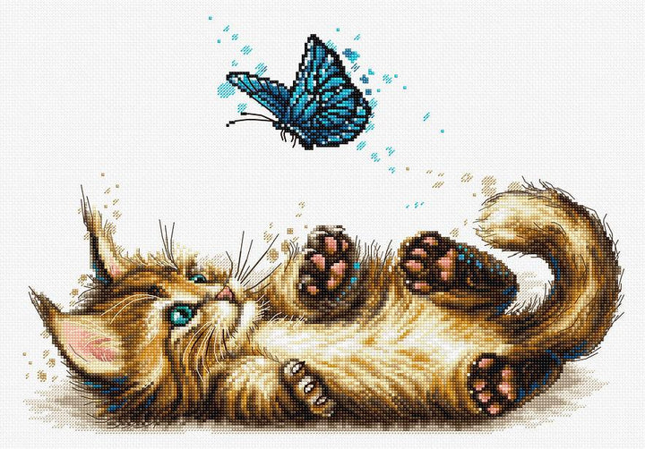 Playful Kitten B7013L Counted Cross-Stitch Kit