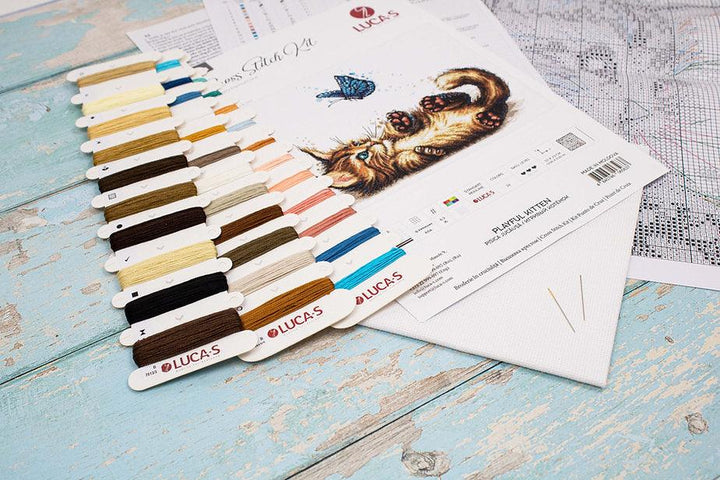 Playful Kitten B7013L Counted Cross-Stitch Kit