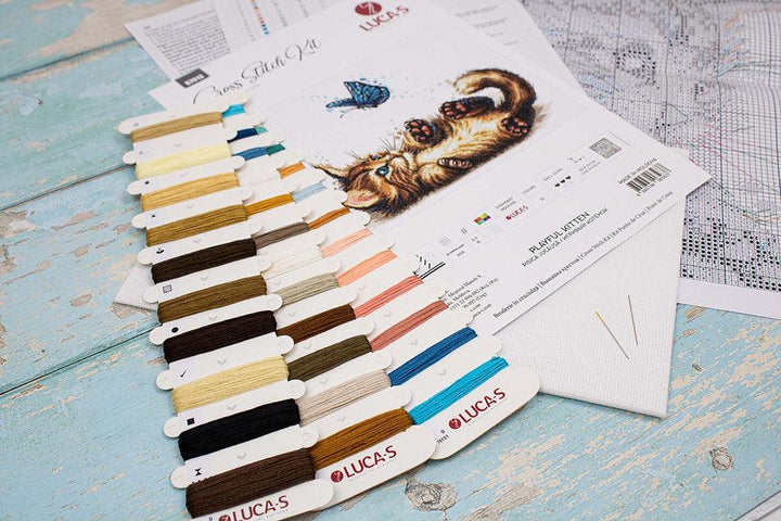 Playful Kitten B7013L Counted Cross-Stitch Kit