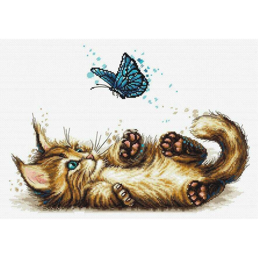 Playful Kitten B7013L Counted Cross-Stitch Kit