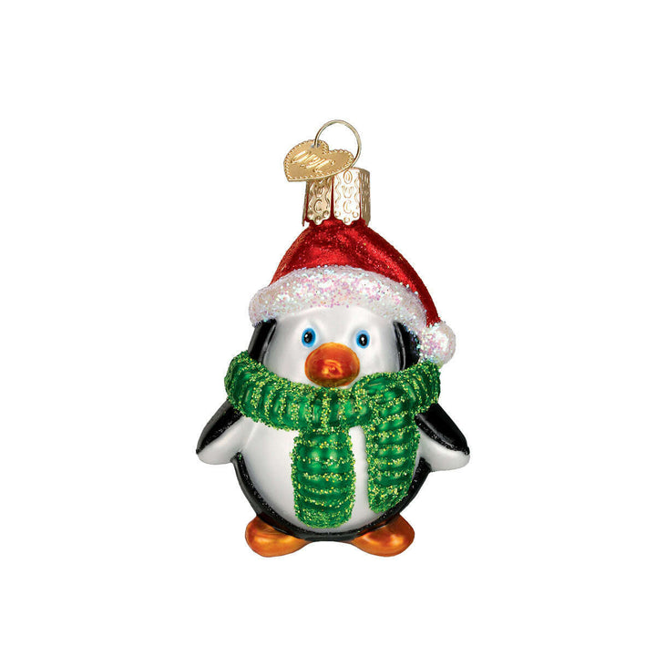 Old World Christmas Playful Penguin Blown Glass Ornament