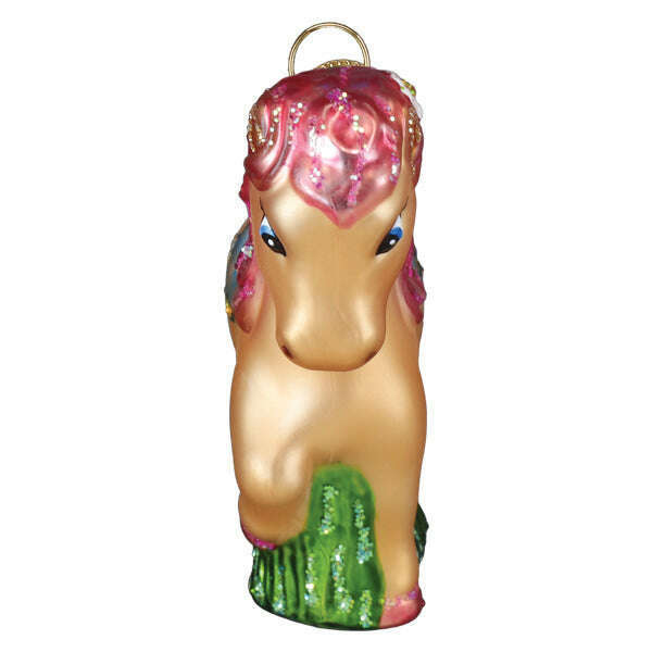 Old World Christmas Playful Pony Blown Glass Ornament