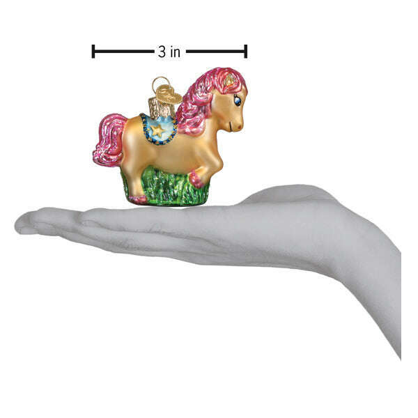 Old World Christmas Playful Pony Blown Glass Ornament