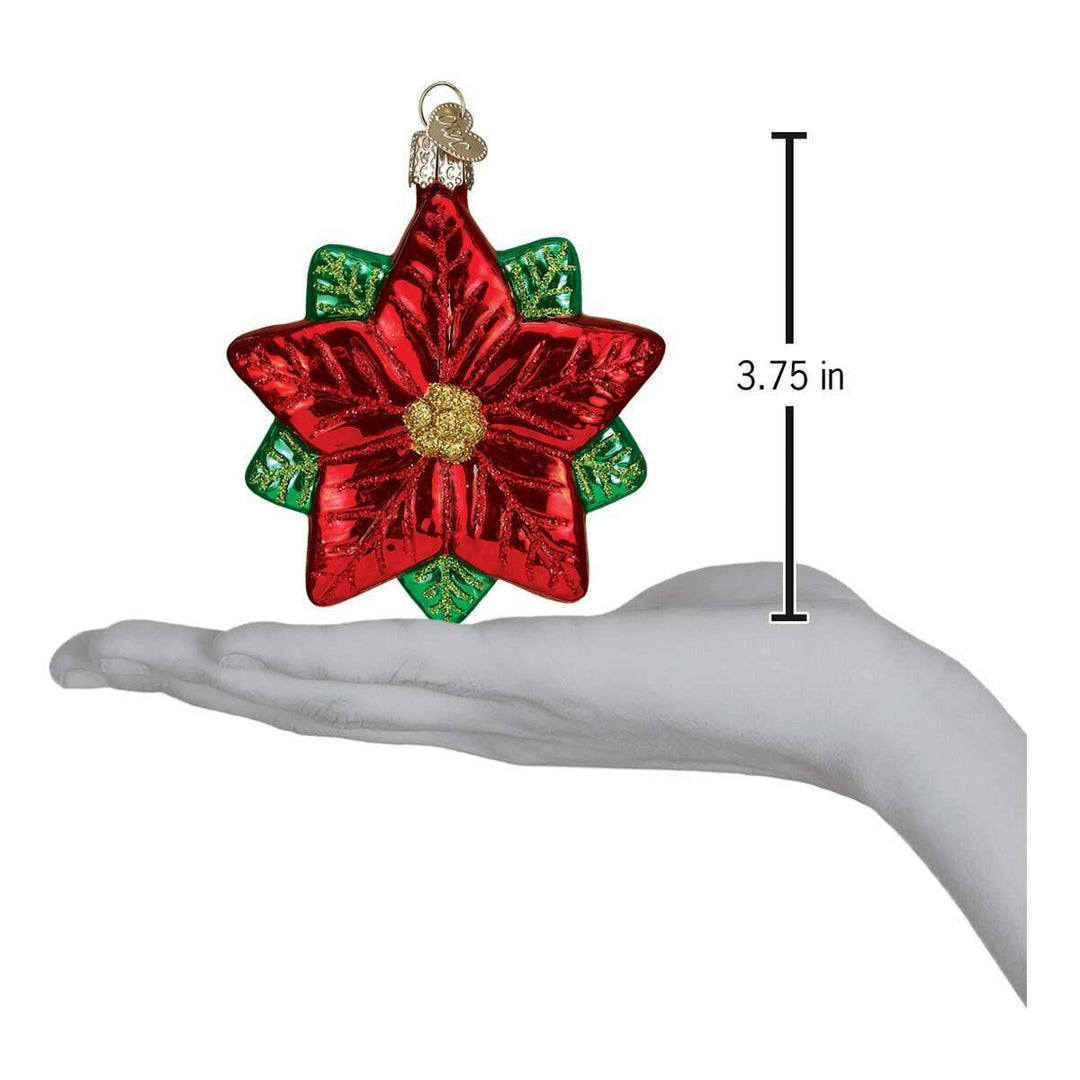 Old World Christmas Poinsettia Star Blown Glass Ornament