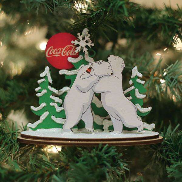 Old World Christmas Polar Bear Hug Blown Glass Ornament