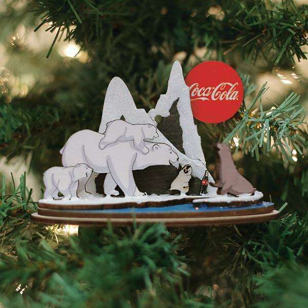 Old World Christmas Polar Bears on Ice Blown Glass Ornament