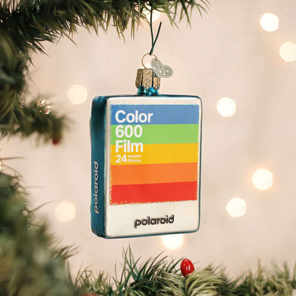 Old World Christmas Polaroid Film Box Blown Glass Ornament