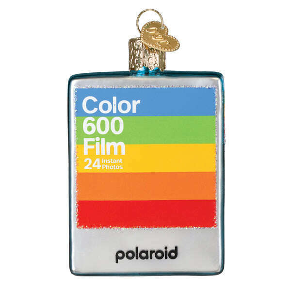 Old World Christmas Polaroid Film Box Blown Glass Ornament