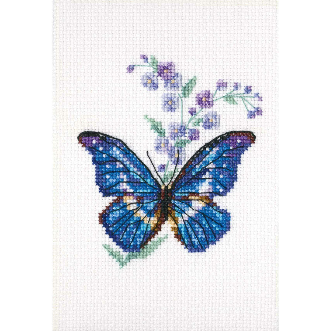 Polemonium and butterfly EH364 Counted Cross Stitch Kit