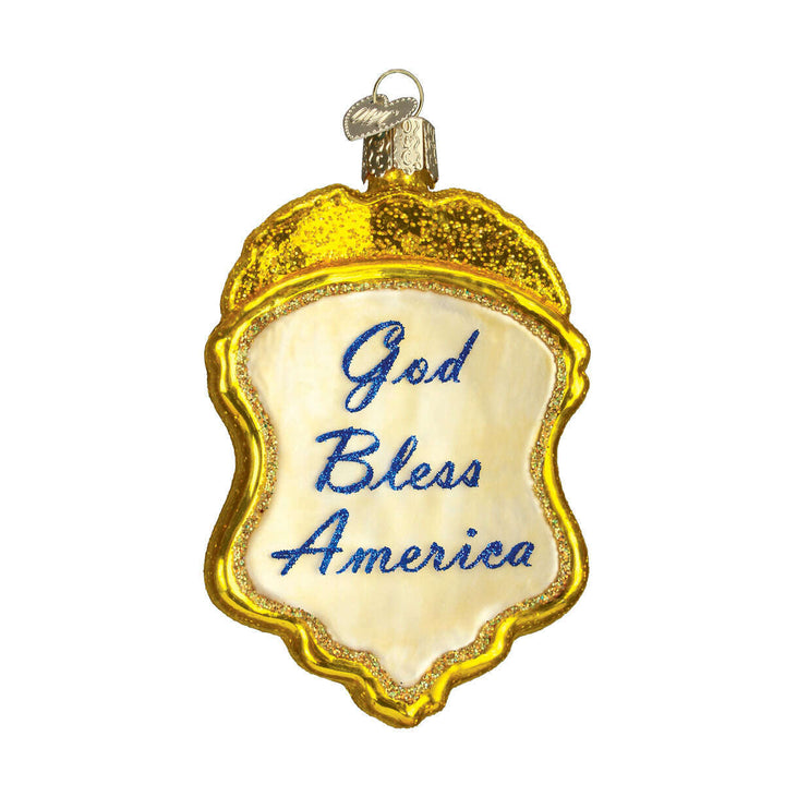 Old World Christmas Police Badge Blown Glass Ornament