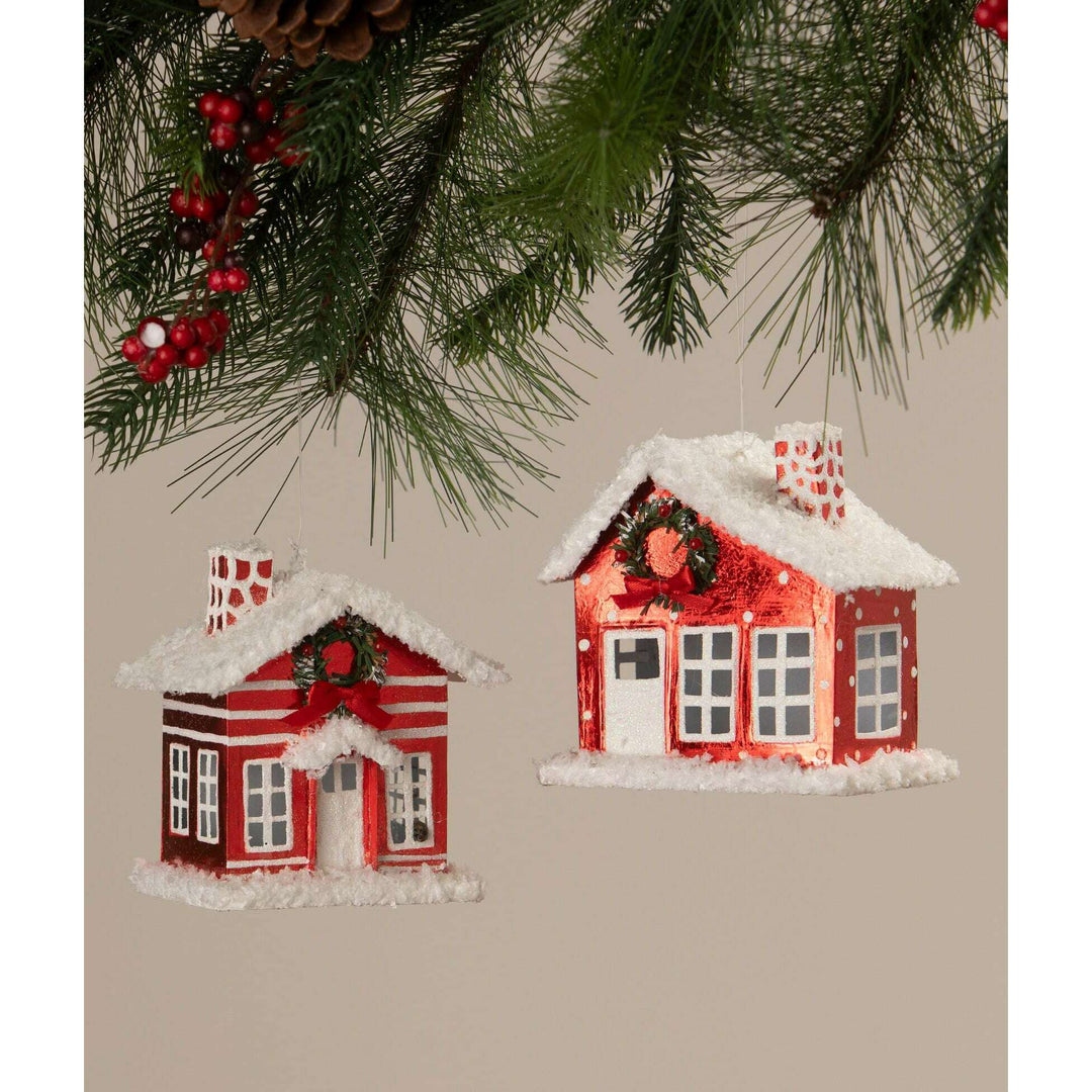 Polka Dot Tin House Ornament by Bethany Lowe Designs, image 3
