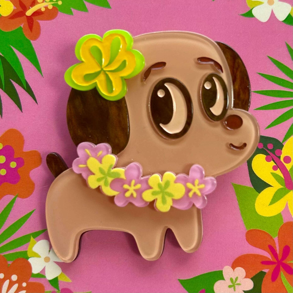 Polynesian Pup Mini Brooch by Miss Fluff x Lipstick & Chrome – view 3
