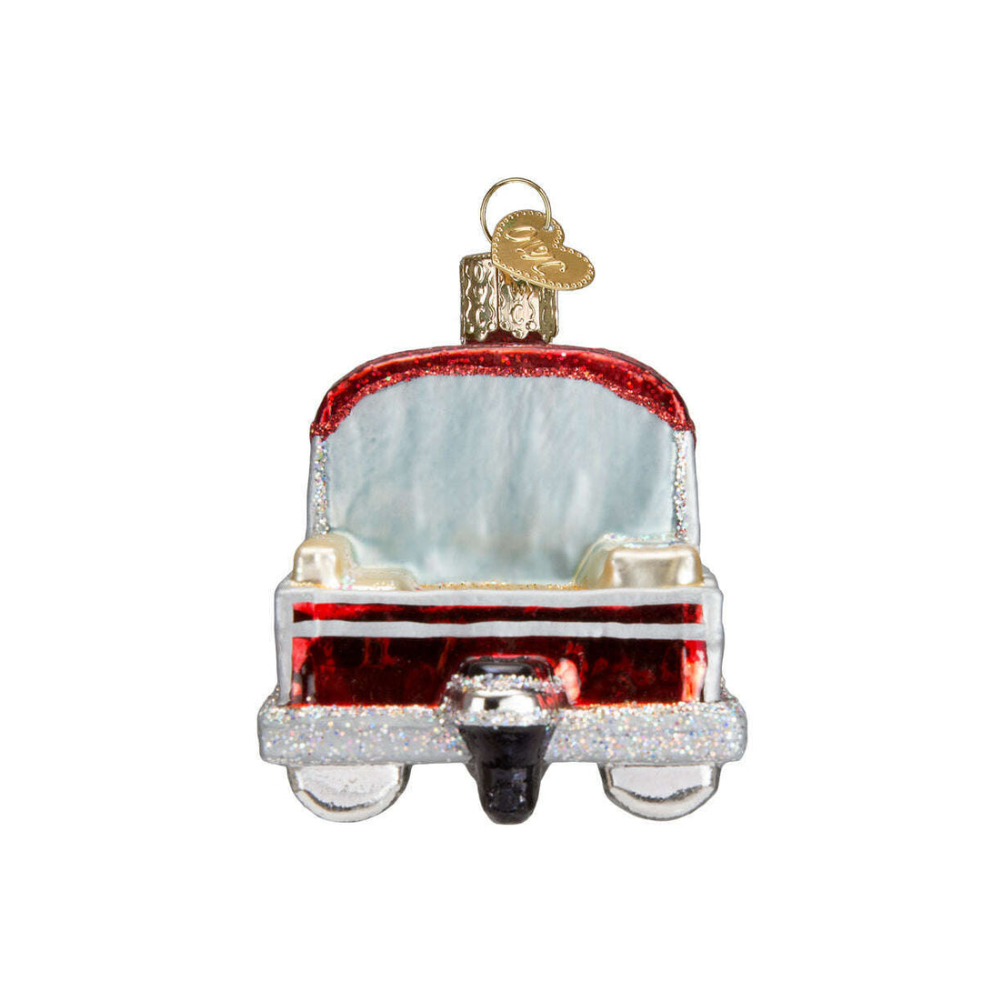 Old World Christmas Pontoon Boat Blown Glass Ornament