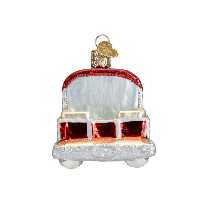 Old World Christmas Pontoon Boat Blown Glass Ornament