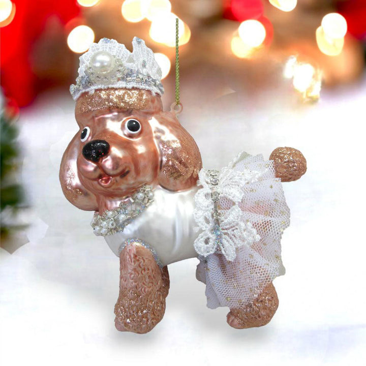 Poodle in Princess Costume Ornament Min/6 by December Diamonds 