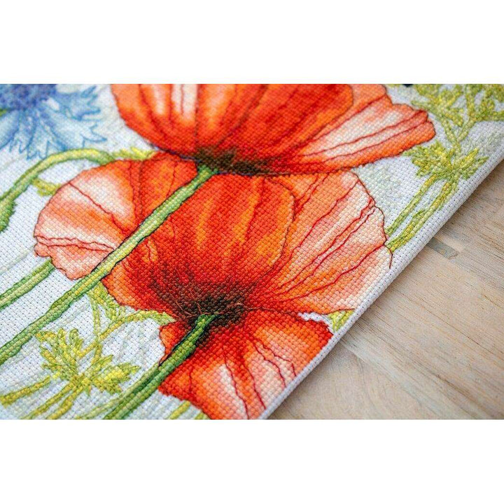 Poppies and Butterflies BU4018L Counted Cross-Stitch Kit