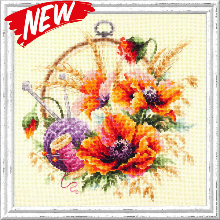 Poppies for Needlewoman 100-123 Counted Cross-Stitch Kit