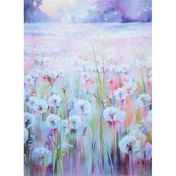 Poppy Field Designer Printed AIDA Fabric. Canvas for embroidery with an applied background  KF-1080A