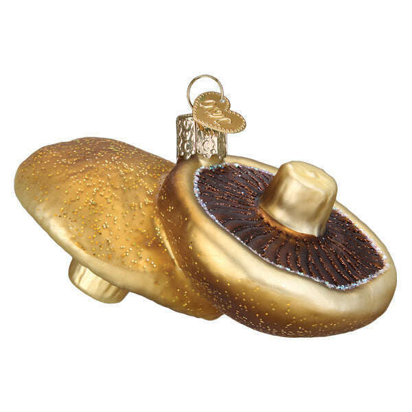 Old World Christmas Portobello Mushrooms Blown Glass Ornament