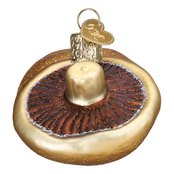 Old World Christmas Portobello Mushrooms Blown Glass Ornament