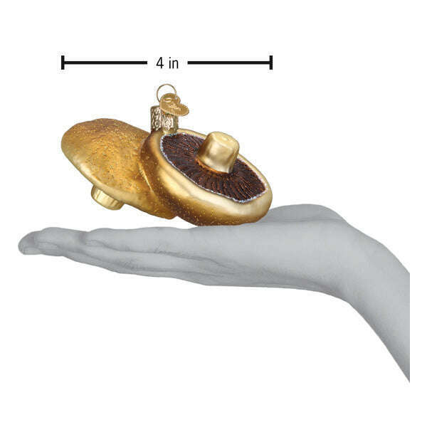 Old World Christmas Portobello Mushrooms Blown Glass Ornament
