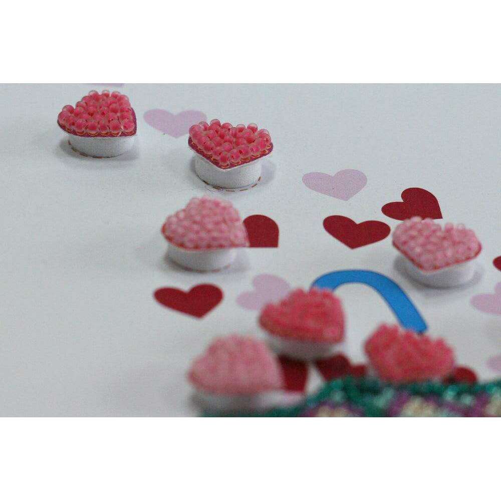 Postcard cross-stitch kit - Love rain AOO-006
