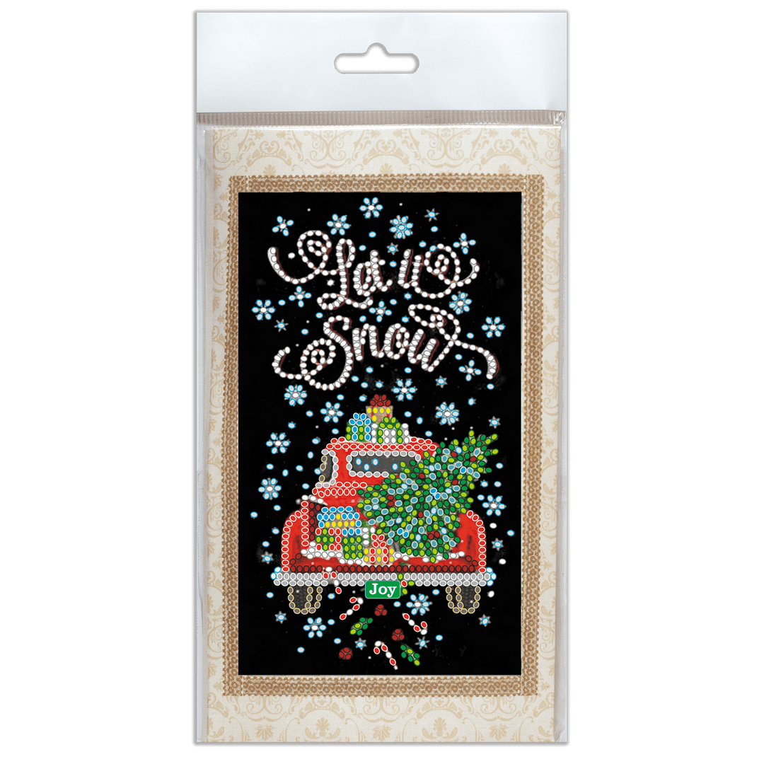 Postcard cross-stitch kit - Snow holiday AO-152