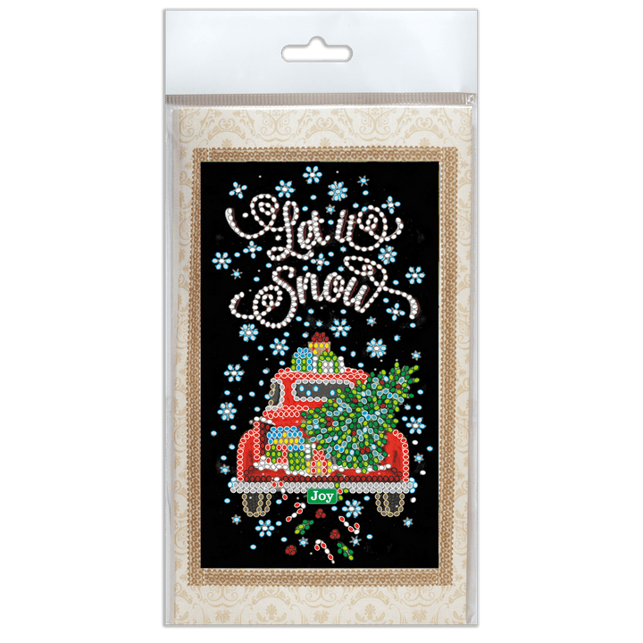 Postcard cross-stitch kit - Snow holiday AO-152