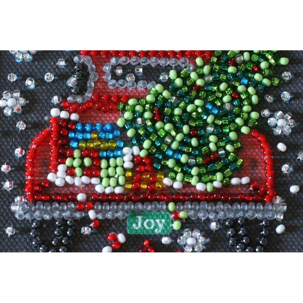 Postcard cross-stitch kit - Snow holiday AO-152