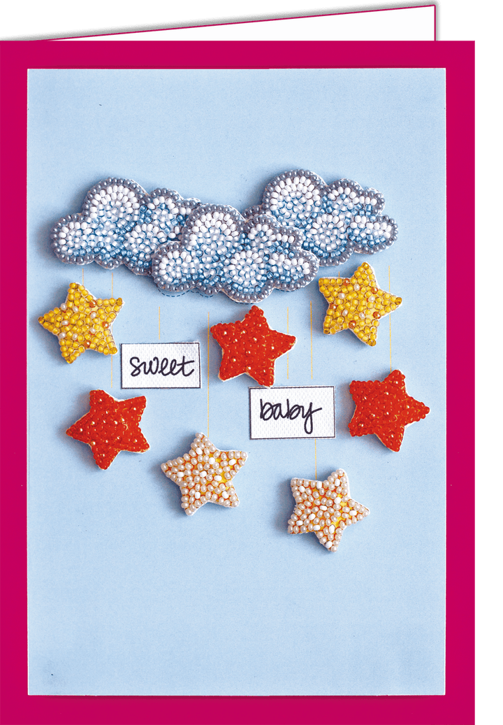 Postcard cross-stitch kit - Among stars and clouds AOO-001